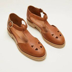 Balzac France leather camel Alois Babies, Sz 7, BNWT